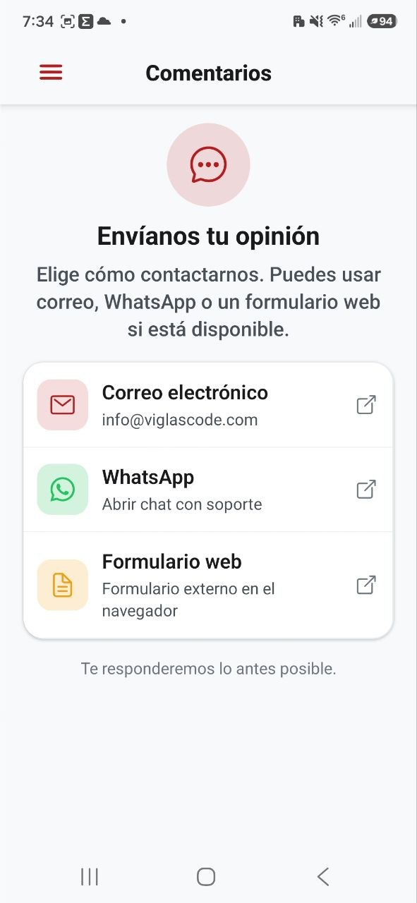 MyDojoPath: comentarios y soporte por correo, WhatsApp o formulario